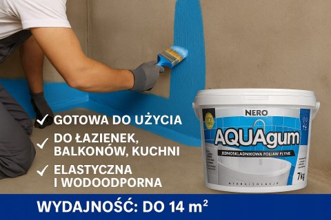 AQUAgum - folia w płynie do hydroizolacji 14 kg plus 10 metrów taśmy