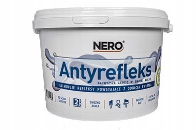 FARBA ANTYREFLEKSYJNA DO ŚCIAN I SUFITÓW 5L - GŁĘBOKO MATOWA, ŚNIEŻNOBIAŁA