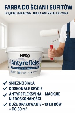 FARBA ANTYREFLEKSYJNA DO ŚCIAN I SUFITÓW 5L - GŁĘBOKO MATOWA, ŚNIEŻNOBIAŁA