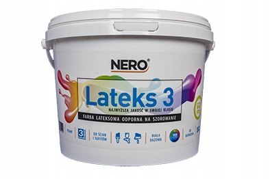 FARBA LATEKSOWA NERO LATEKS 3 - Śnieżnobiała, Matowa | Do wnętrz |3L
