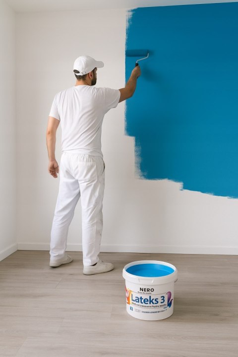 FARBA LATEKSOWA NERO LATEKS 3 - Śnieżnobiała, Matowa | Do wnętrz | 5L