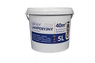 Lakier Lamperyjny NERO - Wodorozcieńczalny, satynowy, do wnętrz | 5L