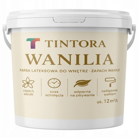 TINTORA – FARBA LATEKSOWA O ZAPACHU WANILII DO ŚCIAN I SUFITÓW 2.5 L